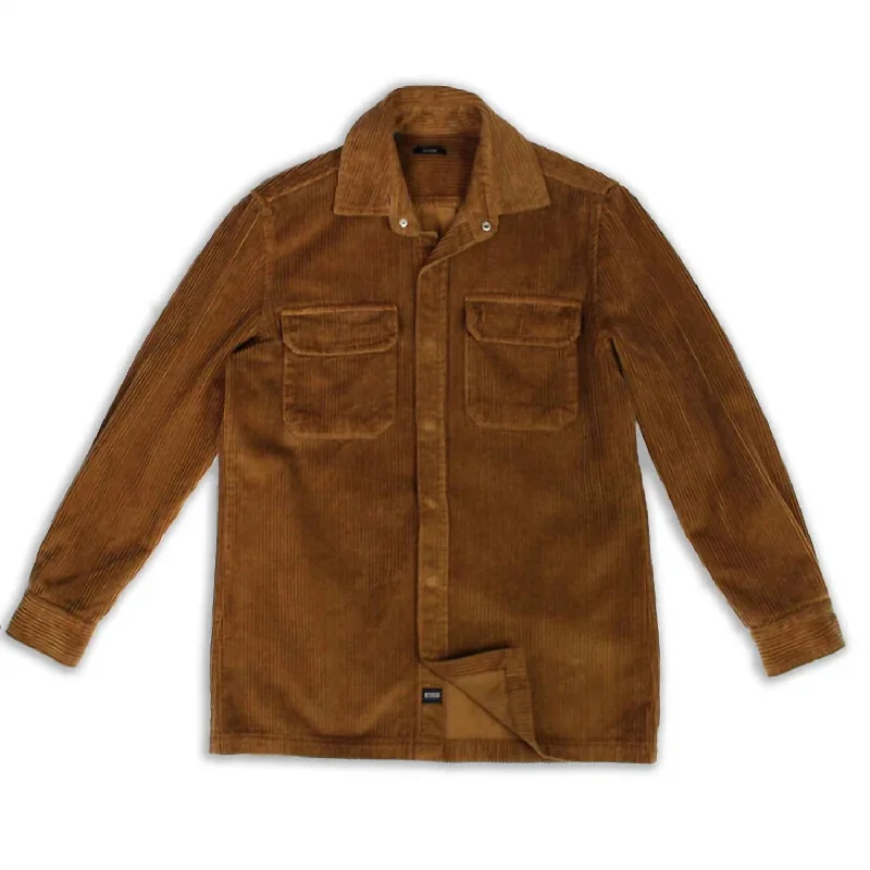 Men's Asheville Corduroy Jacket In Camel Trendy Men's Oversized