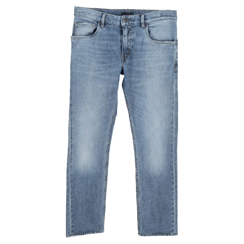 Prada Low-Rise Jeans in Blue Cotton Denim British Gentleman Style