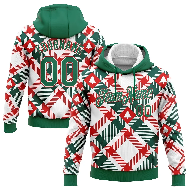 Custom Stitched White Kelly Green-Red Christmas Tree 3D Sports Pullover Sweatshirt Hoodie Minimalist Men's Casual Custom Stitched White Kelly Green-Red Christmas Tree 3D Sports Pullover Sweatshirt Hoodie Minimalist Men's Casual