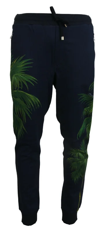 Dolce & Gabbana Elegant Cotton Jogging Pants with Print Men's Design Streetwear Style