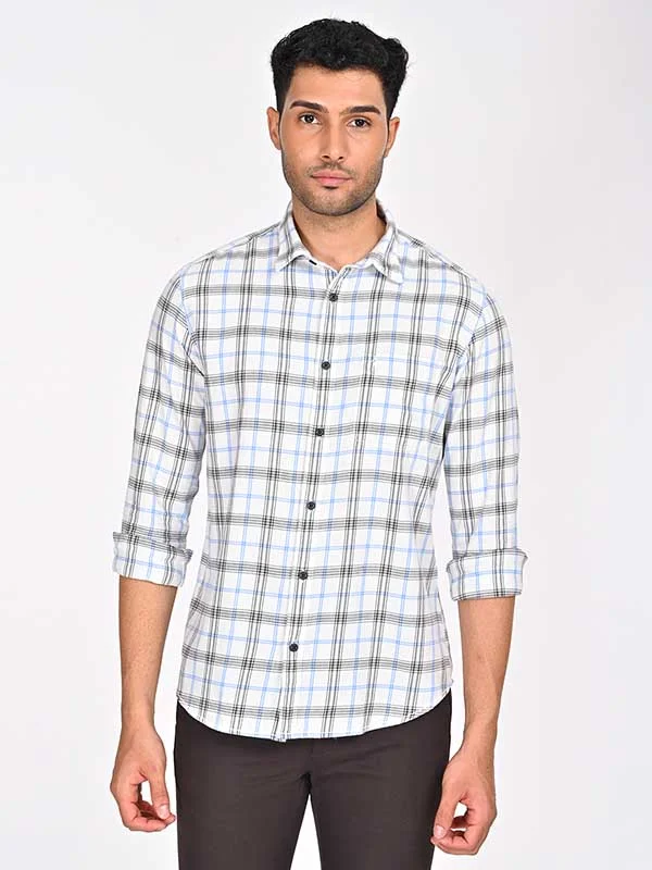 Men Checked Full Sleeve Cotton Shirt Organic