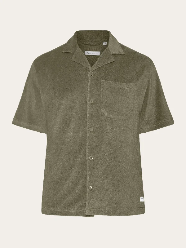 Terry loose short sleeve shirt - Burned Olive Rugged Men's Outdoor 