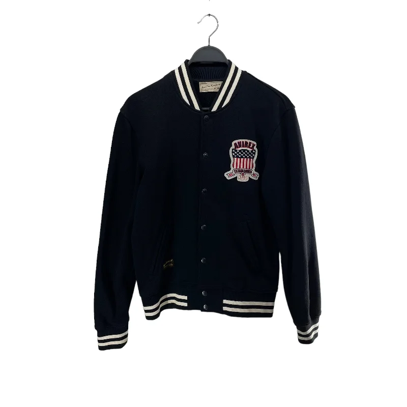 AVIREX/Baseball Jkt/L/Cotton/BLK/LOGO PATCH ON FRONT LEFT Refined Men's Classic 