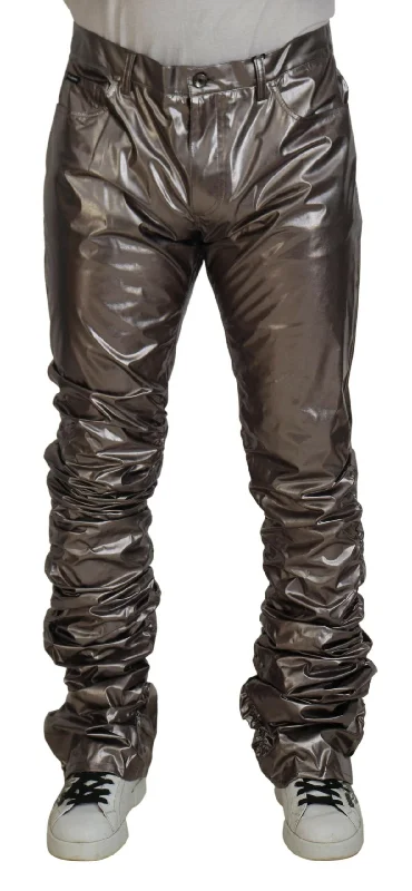 Dolce & Gabbana Metallic  Casual Men's Pants Hip Men's Urban