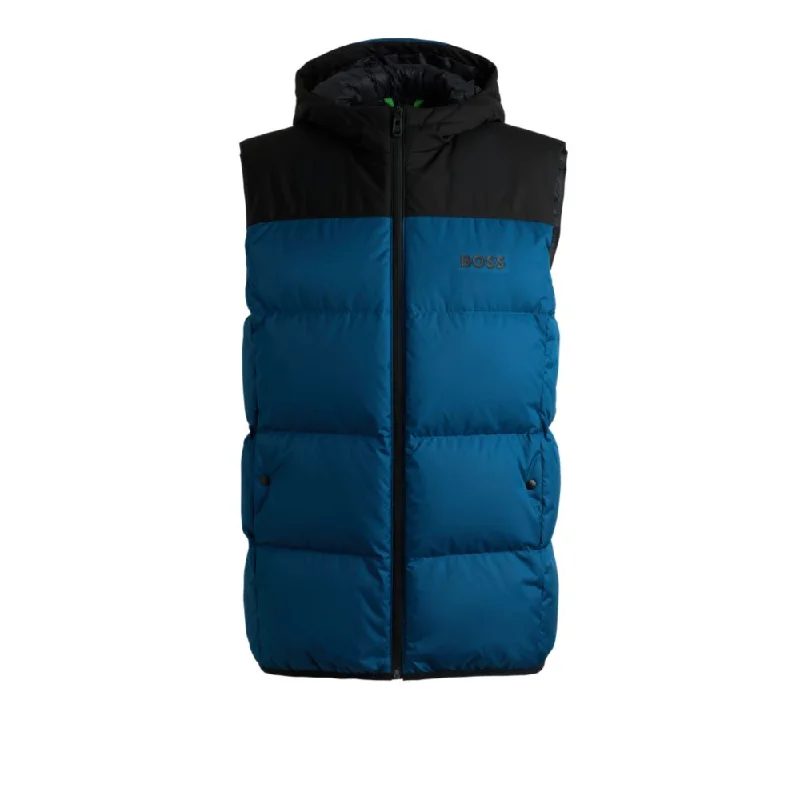 Water-repellent down gilet with logo print Cozy Men's Sherpa