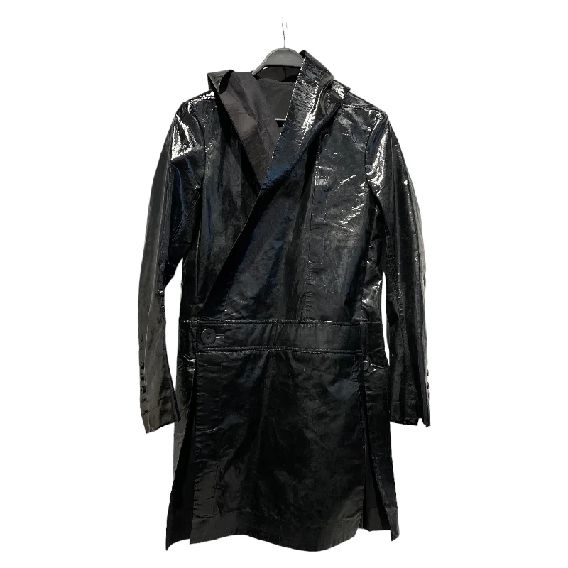 Rick Owens/Coat/48/BLK/Hooded Patent Leather Coat Luxurious Men's High