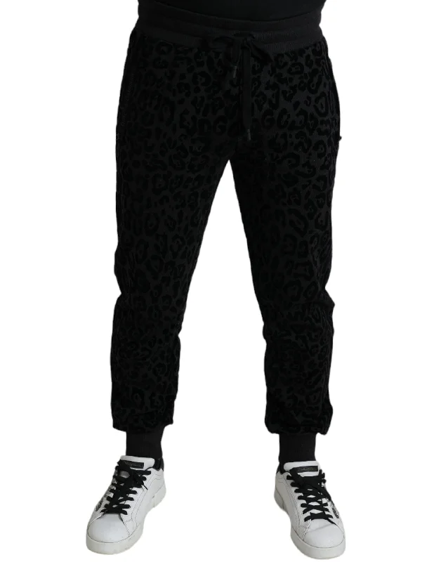 Dolce & Gabbana Elegant Leopard Joggers for Men's Men Cool Men's Distressed