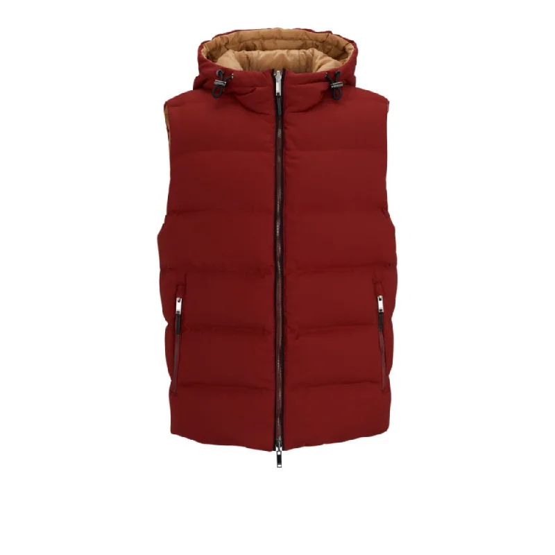 Wool-blend hooded gilet with down filling Youthful Men's Pop