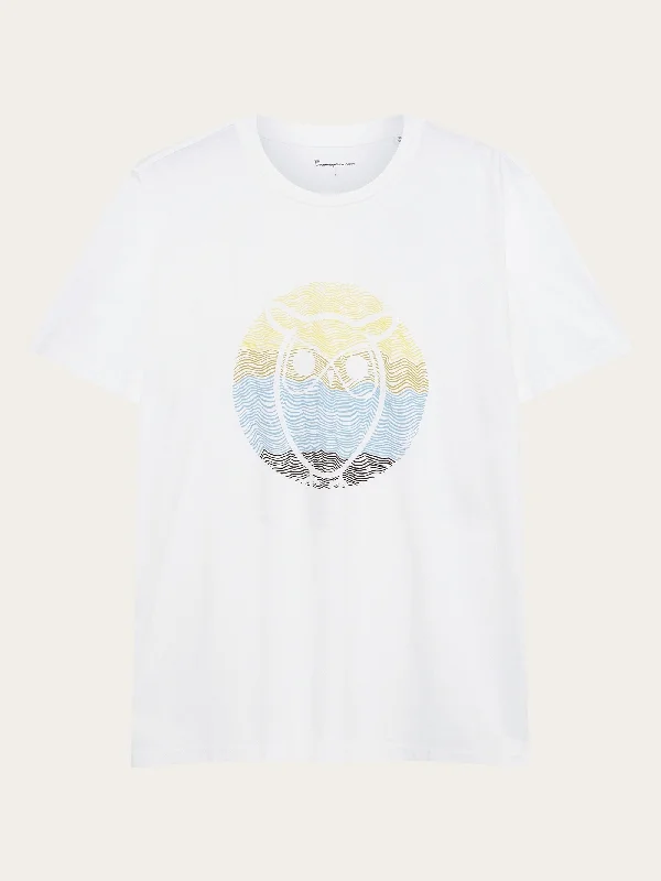 Regular circled owl printed t-shirt - GOTS/Vegan - Bright White Minimalist Men's Casual 