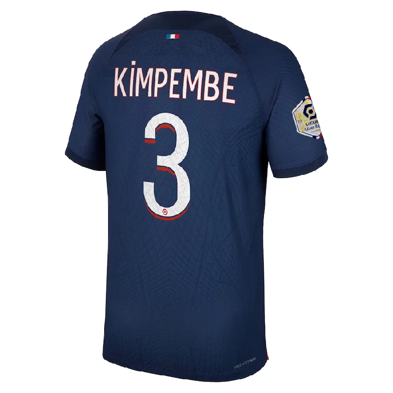 Nike Paris Saint-Germain Authentic Match Presnel Kimpembe Home Jersey w/ Ligue 1 Champion Patch 23/24 (Midnight Navy) Cool Men's Distressed