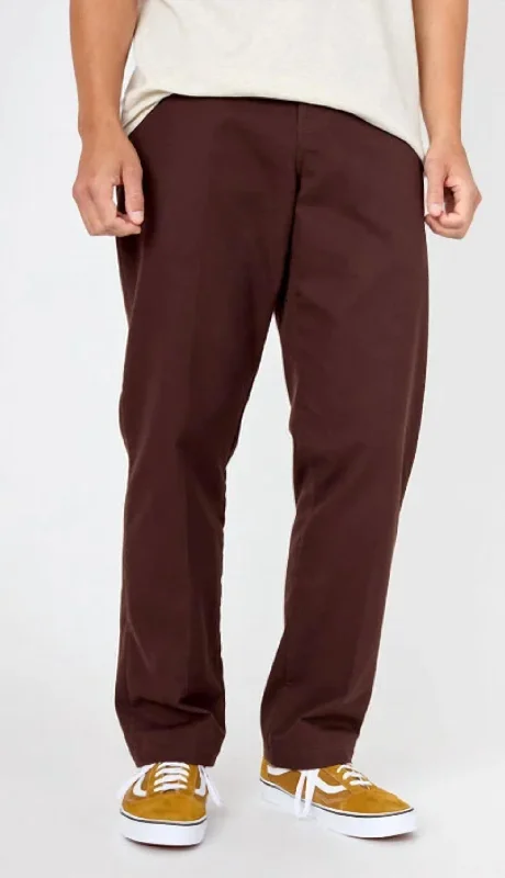 Skateboarding Slim Straight Pants In Chocolate Brown Sporty Men's Tennis