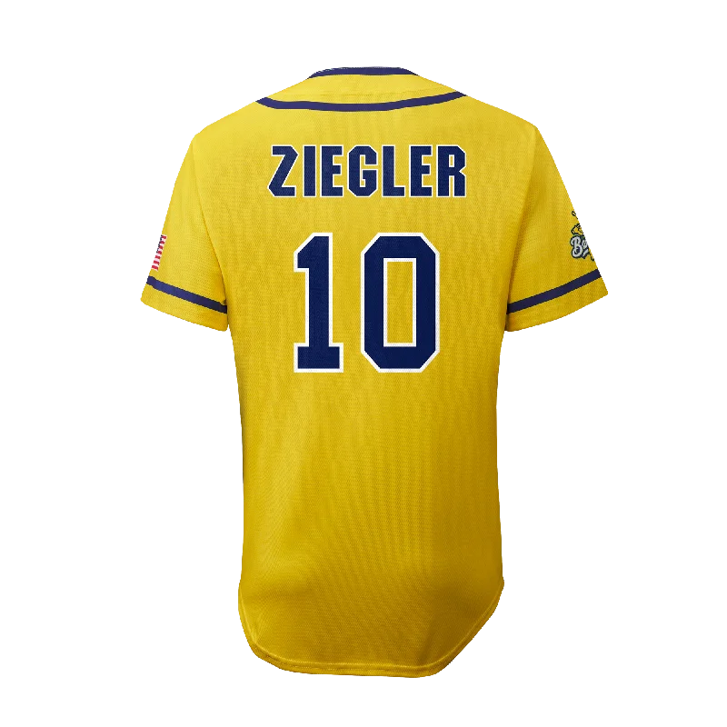 YOUTH Bananas Alex Ziegler #10 EvoShield Jersey - Yellow Artistic Men's Hand