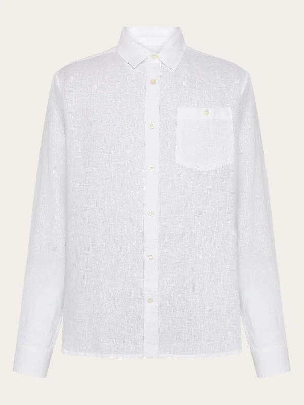 Custom fit linen shirt - Bright White Trendy Men's Bucket