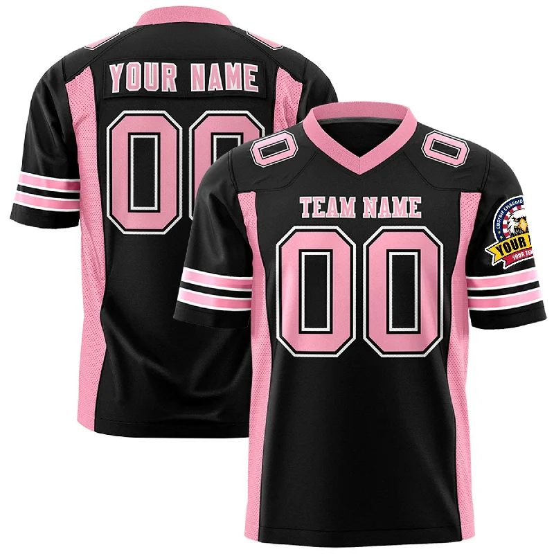 Custom Black Light Pink Personalized Insert Color Design Authentic Football Jersey Cclassic Men's Tweed