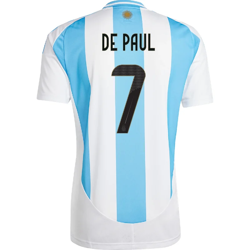 adidas Argentina Rodrigo De Paul Home Jersey 24/25 (White/Blue Burst) Stylish Men's Neon