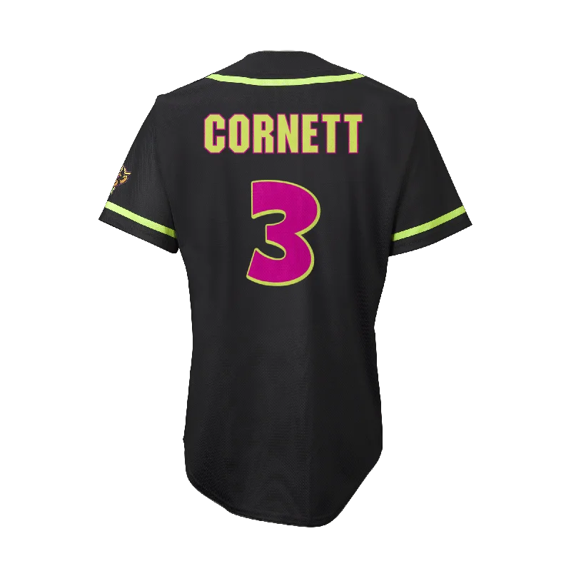 YOUTH Party Animals Dalton Cornett #3 Evoshield Jersey - Black Refined Men's Hand
