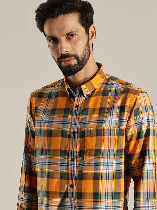 Men Checked Full Sleeve Cotton Shirt Business