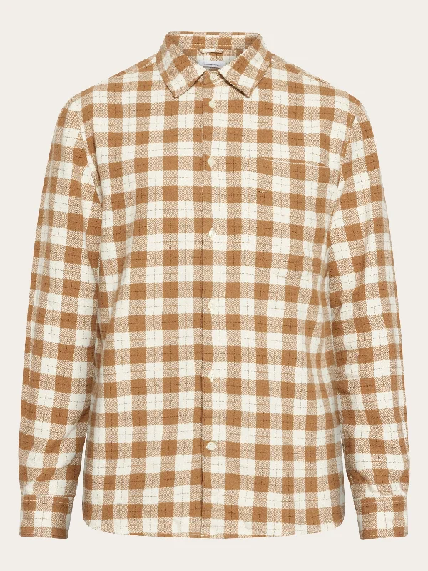 Loose fit checkered shirt - Beige check Preppy Men's College