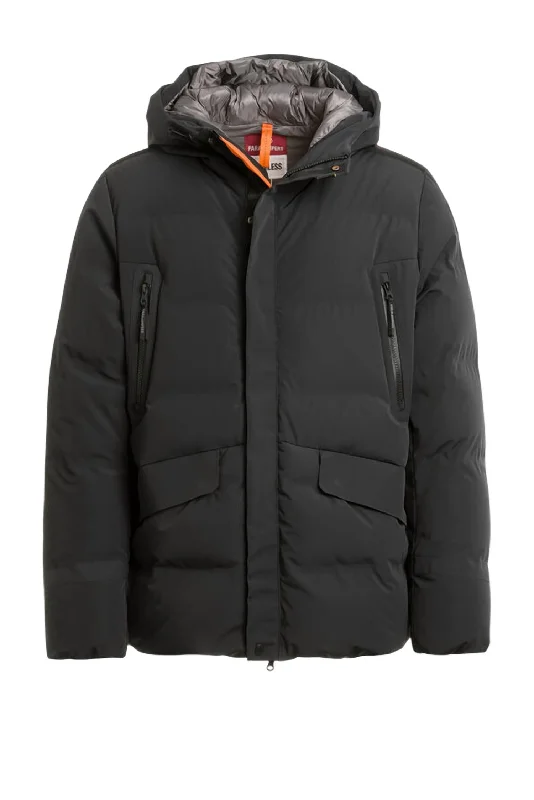 Men's Kazu Puffer Jacket In Black Elegant Men's Cashmere