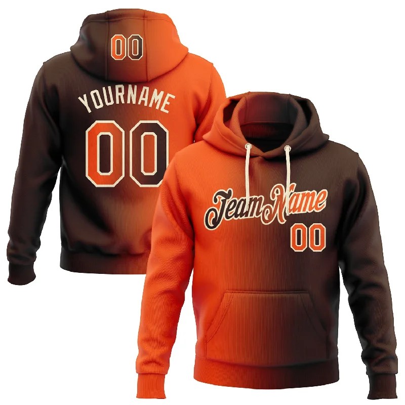 Custom Stitched Brown Orange-Cream Gradient Fashion Sports Pullover Sweatshirt Hoodie Modern Men's 