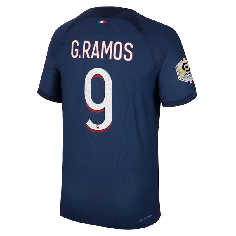 Nike Paris Saint-Germain Authentic Match Goncalo Ramos Home Jersey w/ Ligue 1 Champion Patch 23/24 (Midnight Navy) Cozy Men's Winter