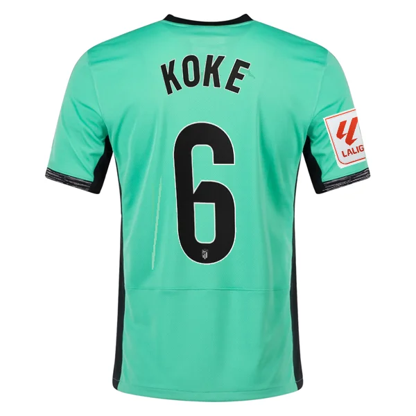 Nike Atletico Madrid Koke Third Jersey w/ La Liga Patch 23/24 (Spring Green/Black) Elegant Men's Cashmere