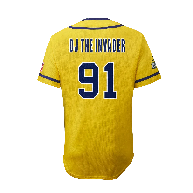 YOUTH Bananas DJ The Invader #91 EvoShield Jersey - Yellow Dynamic Men's Moto