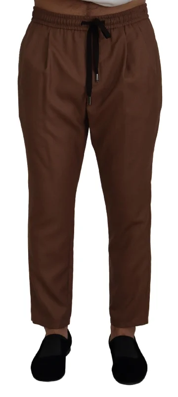 Dolce & Gabbana Chic  Cashmere-Silk Jogger Men's Pants Laid