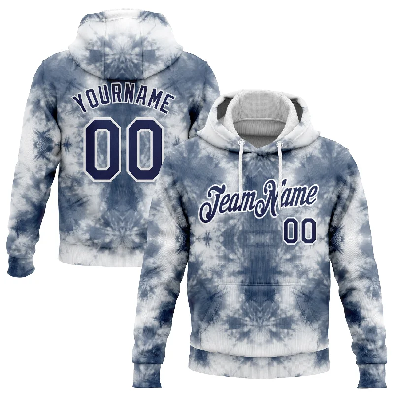 Custom Stitched Tie Dye Navy-White 3D Abstract Style Sports Pullover Sweatshirt Hoodie Polished Men's Satin Custom Stitched Tie Dye Navy-White 3D Abstract Style Sports Pullover Sweatshirt Hoodie Polished Men's Satin