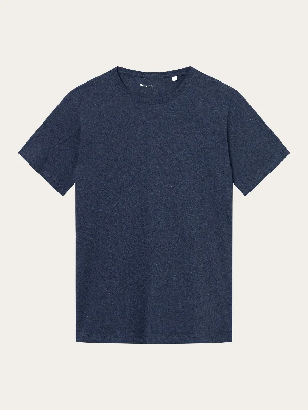 Regular fit Basic tee - Insigna Blue melange Elegant Men's Cashmere