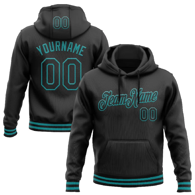 Custom Stitched Black Teal Sports Pullover Sweatshirt Hoodie British Gentleman Style Custom Stitched Black Teal Sports Pullover Sweatshirt Hoodie British Gentleman Style