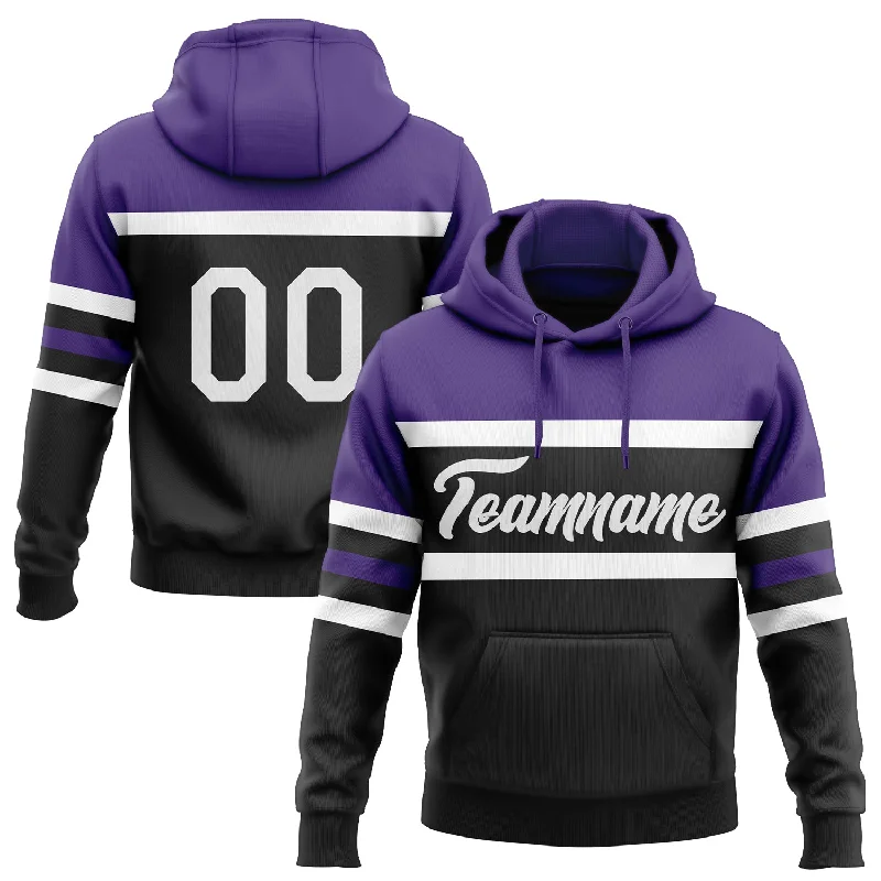 Custom Stitched Black White-Purple Line Sports Pullover Sweatshirt Hoodie Stylish Men's Neon Custom Stitched Black White-Purple Line Sports Pullover Sweatshirt Hoodie Stylish Men's Neon
