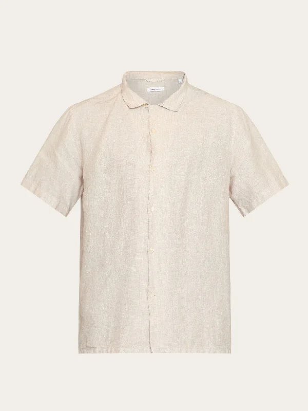 Box fit short sleeved linen shirt - Yarndyed - Light feather gray Artistic Men's Avant