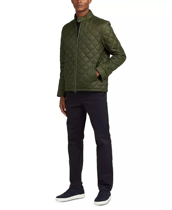 Harrington Quilt In Green Casual Men's Loose