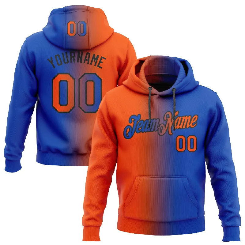 Custom Stitched Thunder Blue Orange-Black Gradient Fashion Sports Pullover Sweatshirt Hoodie Trendy Men's Scandinavian