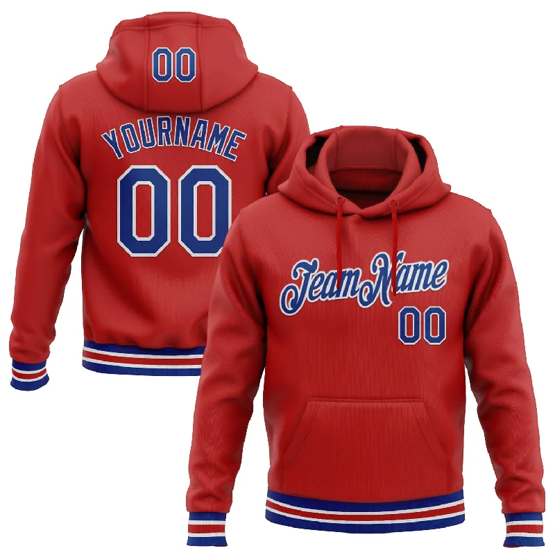 Custom Stitched Red Royal-White Sports Pullover Sweatshirt Hoodie Unique Men's Upcycled Custom Stitched Red Royal-White Sports Pullover Sweatshirt Hoodie Unique Men's Upcycled