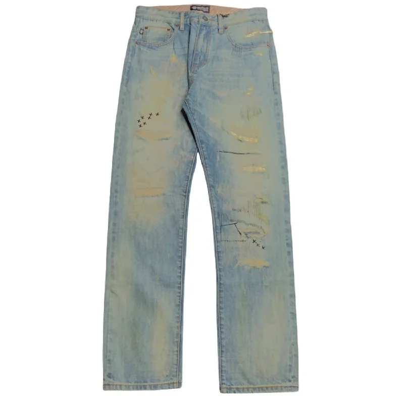 Men's Destroyed Jeans In 400 Blue Streetwear Style