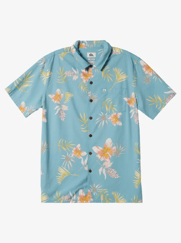 Tropical Floral Short Sleeve Shirt - Reef Waters Tropical Floral Ss Vintage Men's 1970S Disco