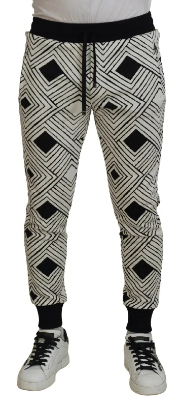 Dolce & Gabbana Elegant Monochrome Sport Men's Sweatpants Monochromatic Office Style