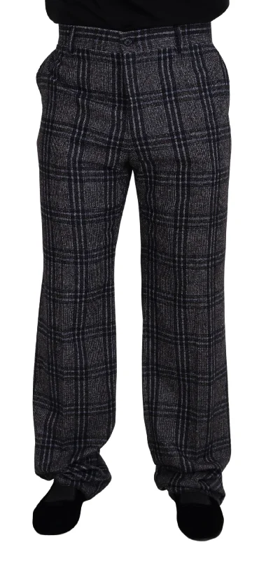 Dolce & Gabbana Elegant  Checke Alpaca Blend Men's Pants Street