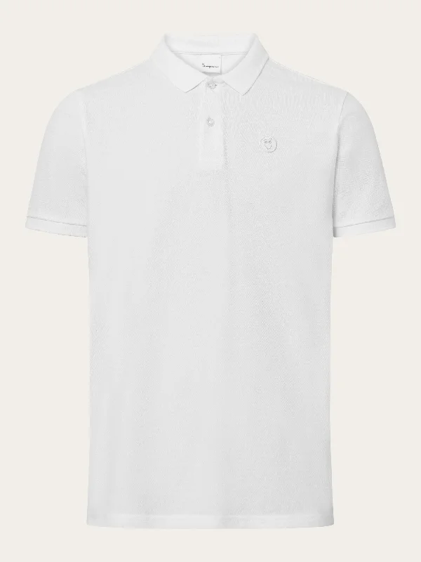 Basic badge polo - Bright White Polished Men's Silk