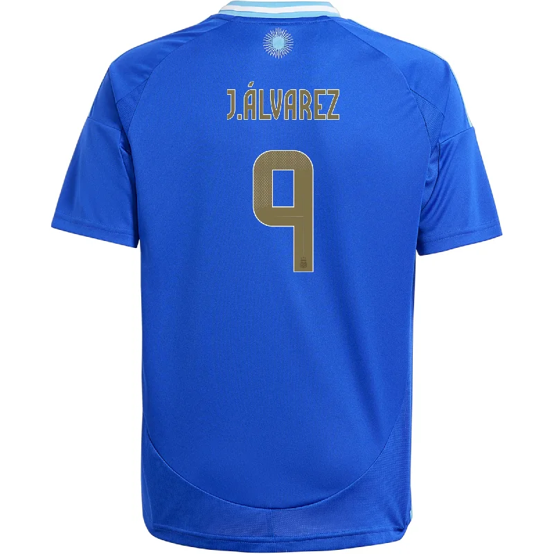 adidas Youth Argentina Julian Alvarez Away Jersey 24/25 (Lucid Blue/Blue Burst) Refined Men's Velvet