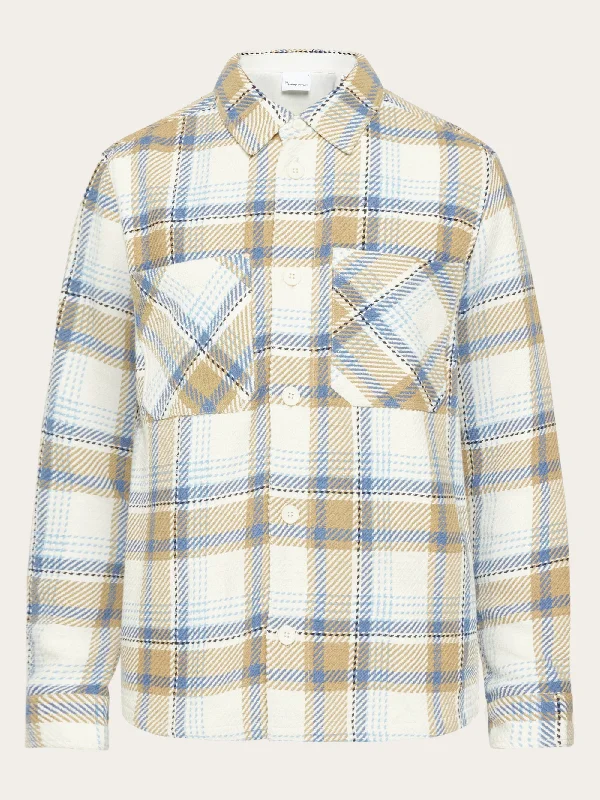 Checked overshirt - GOTS/Vegan - Creme check Trendy Men's Scandinavian