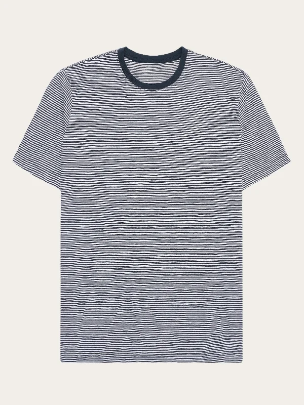 Regular fit Striped basic tee - Blue stripe Organic