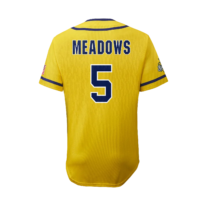 YOUTH Bananas DR Meadows #5 EvoShield Jersey - Yellow Relaxed Men's Australian 