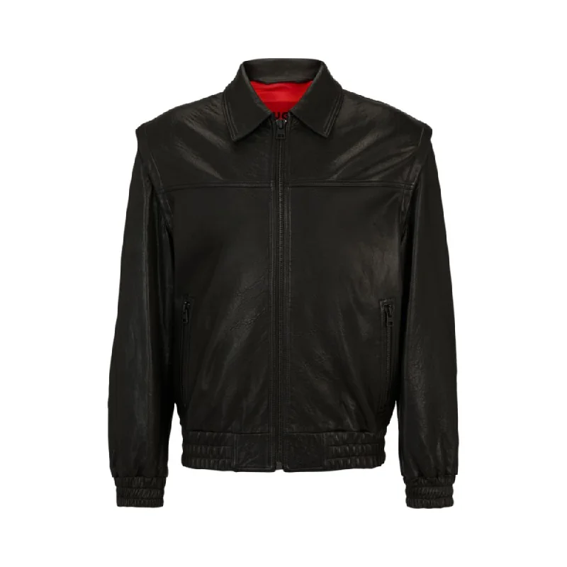 Leather jacket with detachable sleeves and stud artwork Sharp Men's Italian