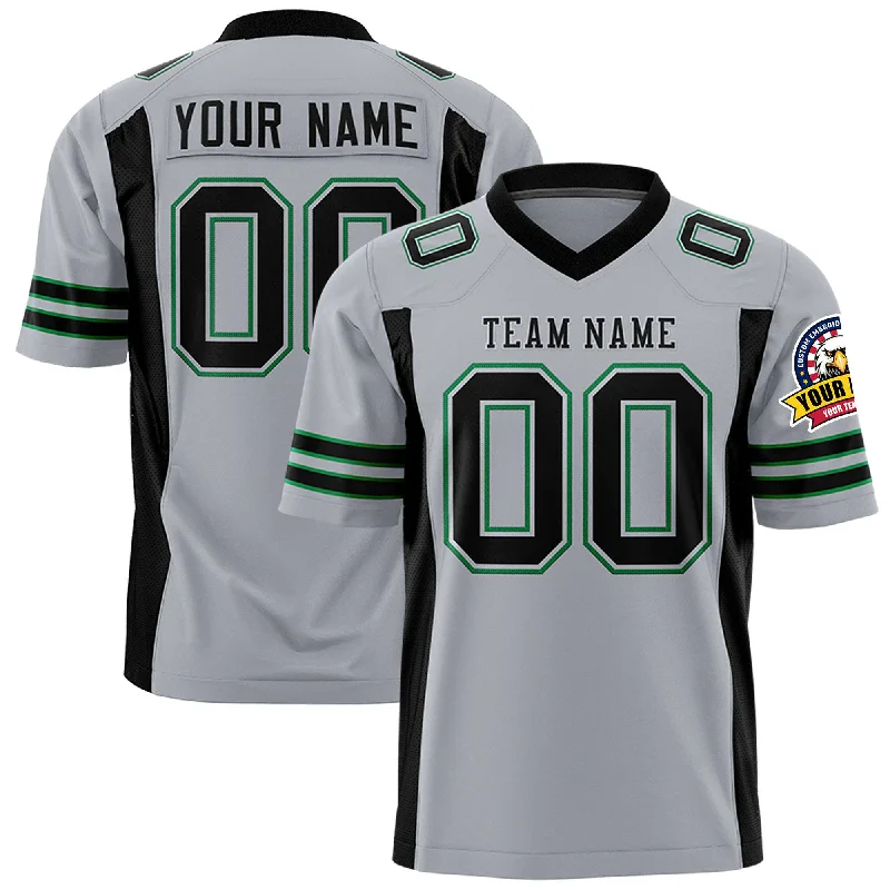 Custom Gray Black Personalized Insert Color Design Authentic Football Jersey Elegant Men's Cashmere