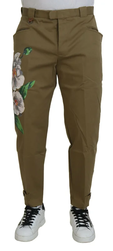 Dolce & Gabbana Exquisite Floral  Chino Men's Pants Bold Men's Animal