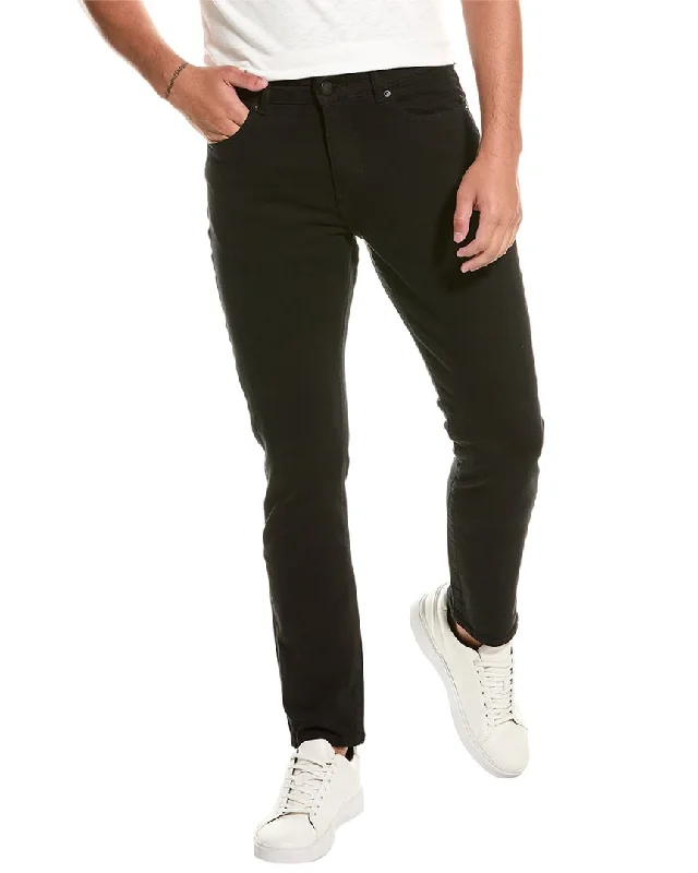 DL1961 Theo Black Relaxed Tapered Jean Unique Men's Patch