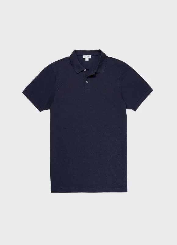 Men's Piqué Polo Shirt in Navy Masculine Men's 